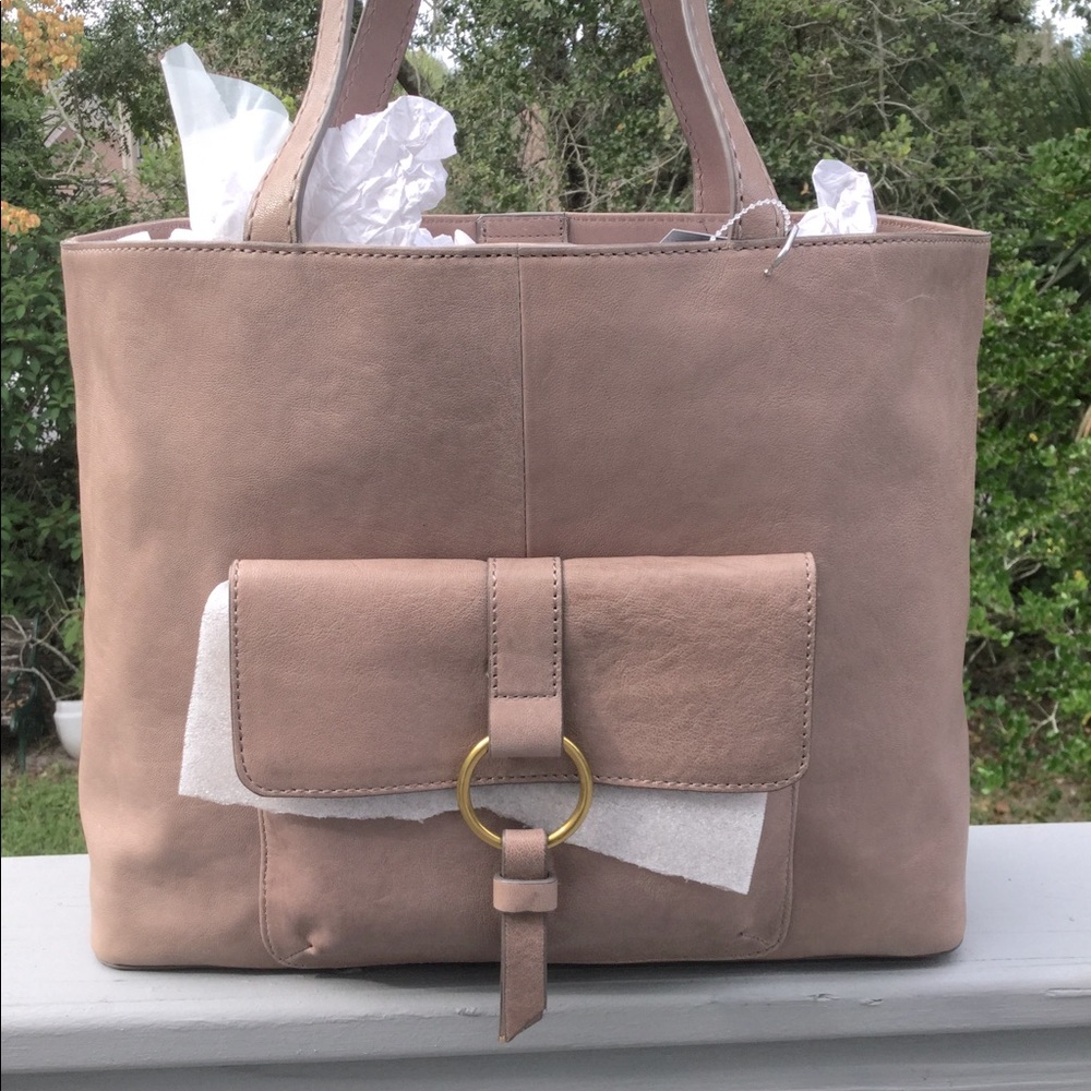 Frye Madison Front Pocket Tote (Stone)